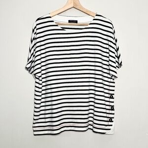 Saint James Black and White Striped Top